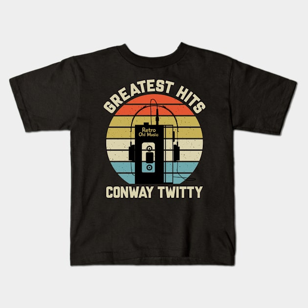 Greatest Hits Conway Retro Walkman Twitty Vintage Art Kids T-Shirt by Dinosaur Mask Store